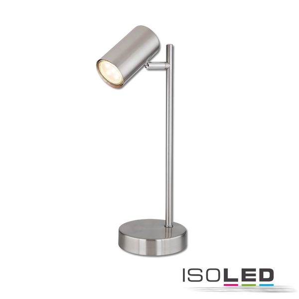 ISOLED Tischleuchte nickel matt, mit Schalter, 1xGU10 Fassung