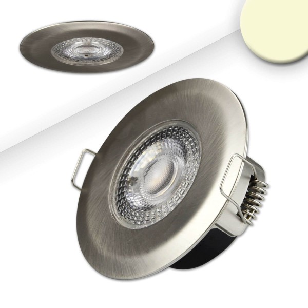 ISOLED LED Einbaustrahler PC68 IP44, brushed, 5W, 38°, warmweiß, 3 Stufen dimmbar