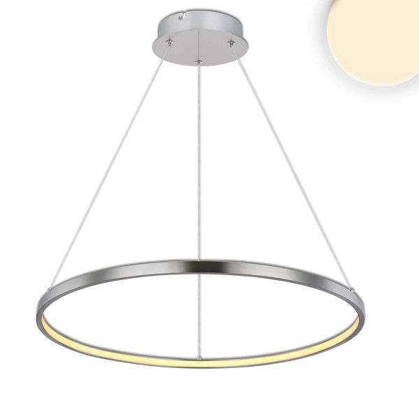 ISOLED LED Hängeleuchte Ring 29W, silber, warmweiß