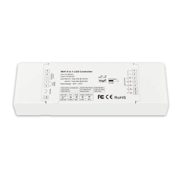 ISOLED Sys-Pro + Zigbee 3.0 Push/Funk 1-5 Kanal Multi-PWM-Dimmer, 12-24V DC 5x6A, 36-48V DC 5x4A