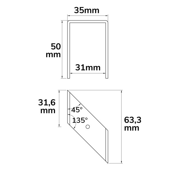 ISOLED Track48 Montageklammer für Einbauschiene, 2 Stück