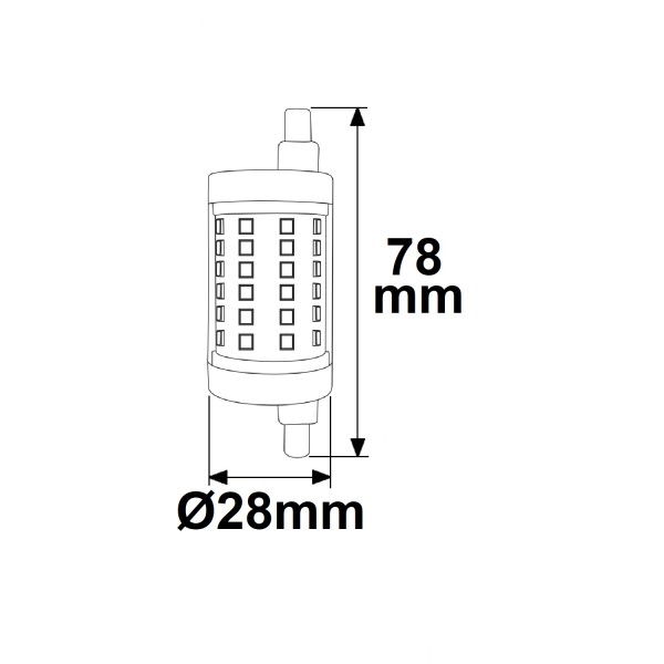 ISOLED R7s LED Stab, 8W, Länge 78mm, warmweiß, dimmbar