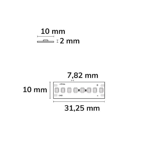 ISOLED LED HEQ918/940 Linear CCT Flexband, 48V DC, 6W ww + 6W nw, IP20, 130 lm/W, 5m Rolle, 256 LED/m