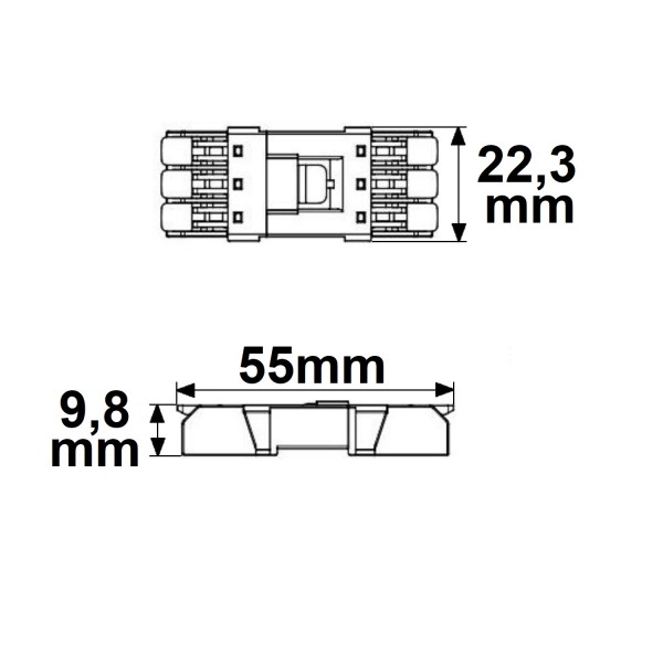 ISOLED Durchgangs-Steckverbinder 3-polig, 0,5-2,5mm², max. 250V/10A