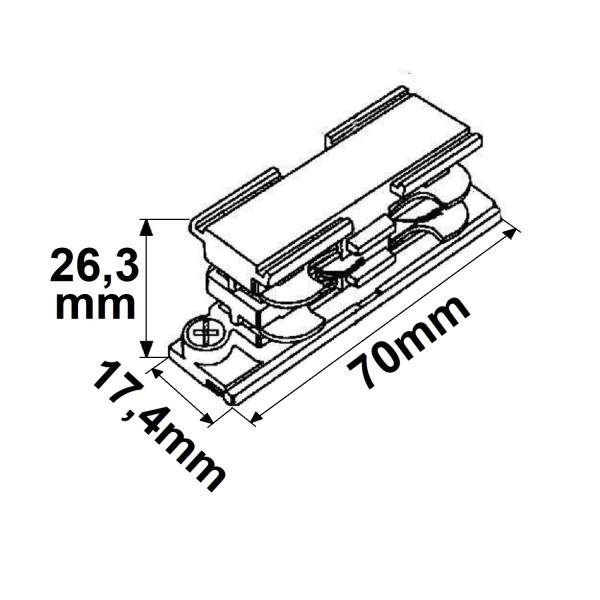 ISOLED 3-Phasen DALI Schiene Linearverbinder, stromführend, weiß