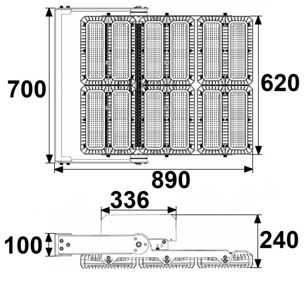 ISOLED LED Flutlicht 1.350W, 130x25° asymmetrisch, variabel, DALI dimmbar, warmweiß, IP66 (ext. Trafo)