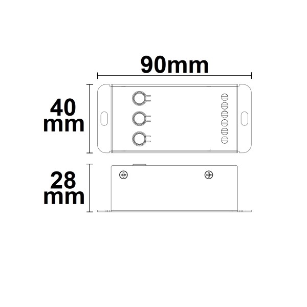 ISOLED Sys-Pro Funk Mesh Multi-PWM CCT-Dimmer mit Bedientasten, 2 Kanal, 12-24V DC 12-20A