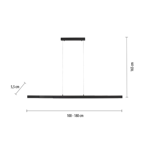 JUST LIGHT LUZI LED Pendelleuchte Warmweiss 13W 3-fach Anthrazit/Weiß 100-180cm 11660-13