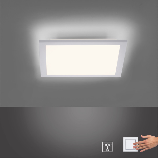 JUST LIGHT FLAT LED Deckenleuchte Warmweiss 12W Weiß 12200-16