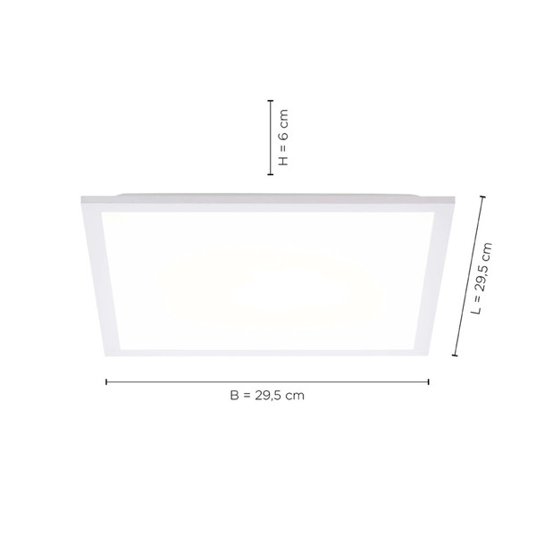 JUST LIGHT FLAT LED Deckenleuchte Warmweiss 12W Weiß 12200-16