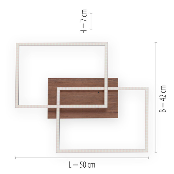 JUST LIGHT IVEN LED Deckenleuchte Steuerbare Lichtfarbe 15W 2-fach Braun/Weiß 14018-78