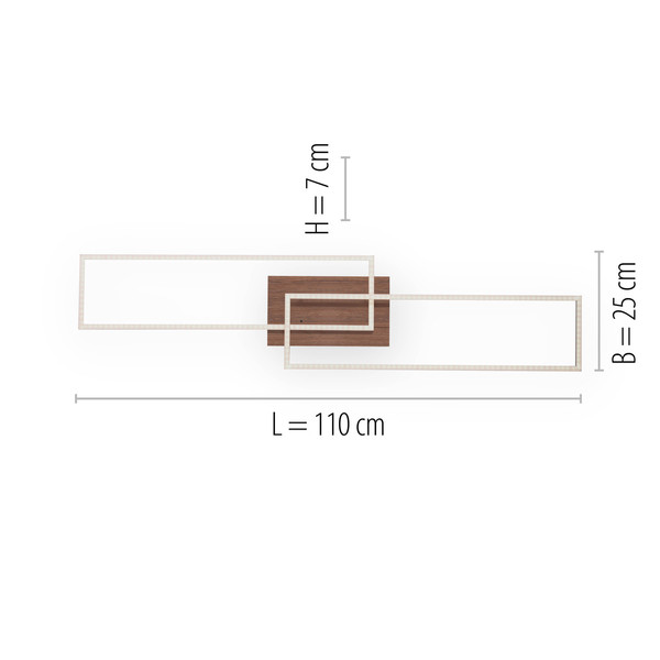 JUST LIGHT IVEN LED Deckenleuchte Steuerbare Lichtfarbe 20W 2-fach Braun/Weiß 14019-78