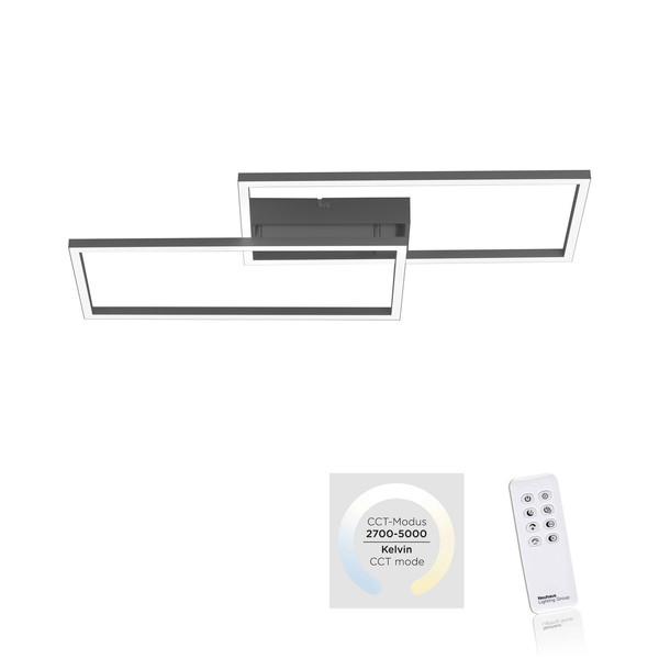 JUST LIGHT IVEN LED Deckenleuchte Steuerbare Lichtfarbe 13,7W 2-fach Schwarz/Weiß 14140-18