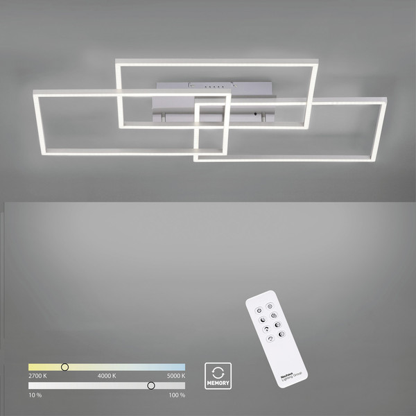 JUST LIGHT IVEN LED Deckenleuchte Steuerbare Lichtfarbe 13W 3-fach Silber/Weiß 14150-55