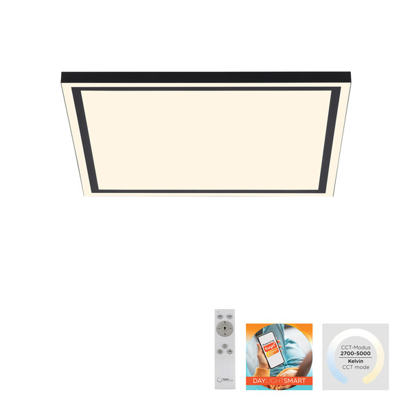 JUST LIGHT EDGING-SMART LED Deckenleuchte Steuerbare Lichtfarbe 45W Schwarz/Weiß 14451-18