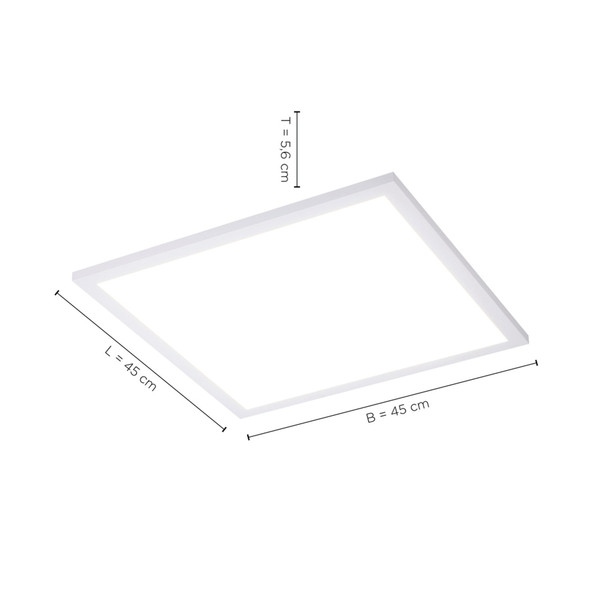 JUST LIGHT FLAT LED Deckenleuchte Steuerbare Lichtfarbe 24W Weiß 14531-16