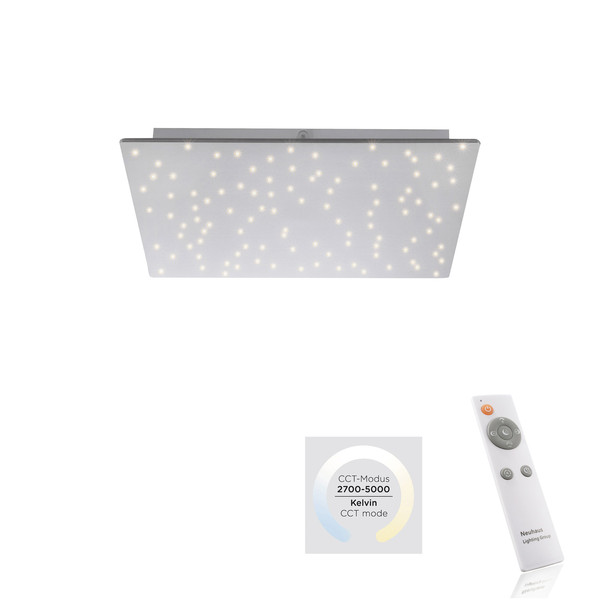 JUST LIGHT SPARKLE LED Deckenleuchte Steuerbare Lichtfarbe 18W Silber 14671-55