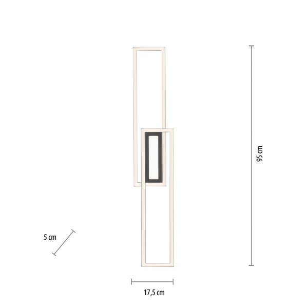 JUST LIGHT ASMIN LED Deckenleuchte Warmweiss 45W Schwarz/Weiß 14696-18