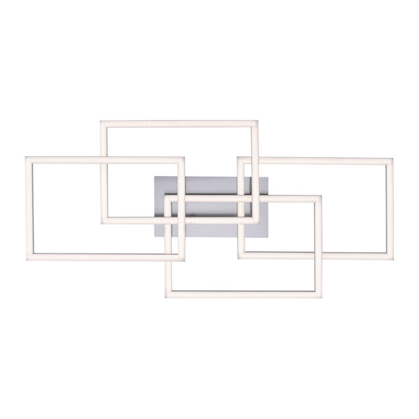 JUST LIGHT IVEN LED Deckenleuchte Warmweiss 9,5W 4-fach Silber/Weiß 14791-55