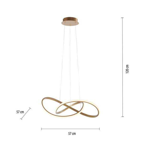 JUST LIGHT MARIA LED Pendelleuchte Warmweiss 25W Gold/Weiß 15402-60