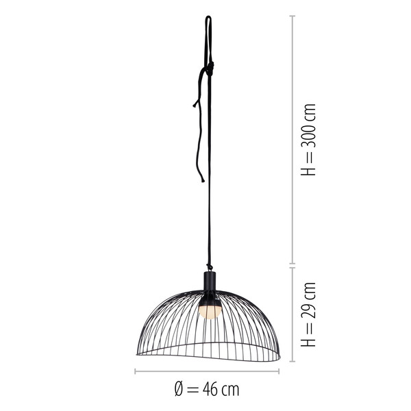 JUST LIGHT DAVID LED Pendelleuchte Warmweiss 1,5W Schwarz 29-150cm IP44 19922-18