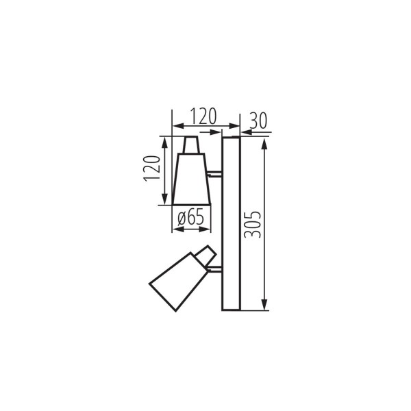 Kanlux Wand-Deckenleuchte SEMPRA GU10 Weiß 2x 33092