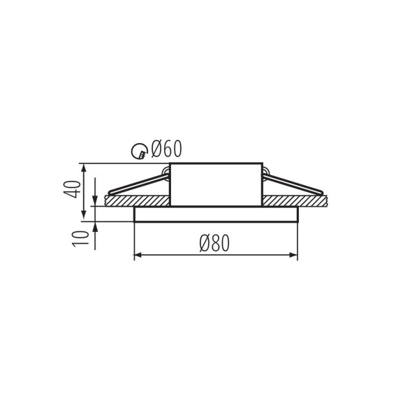 Kanlux Einbau-Downlight, Einbauleuchte FLINI IP44 Gx5,3/GU10 Schwarz IP44/20 33122