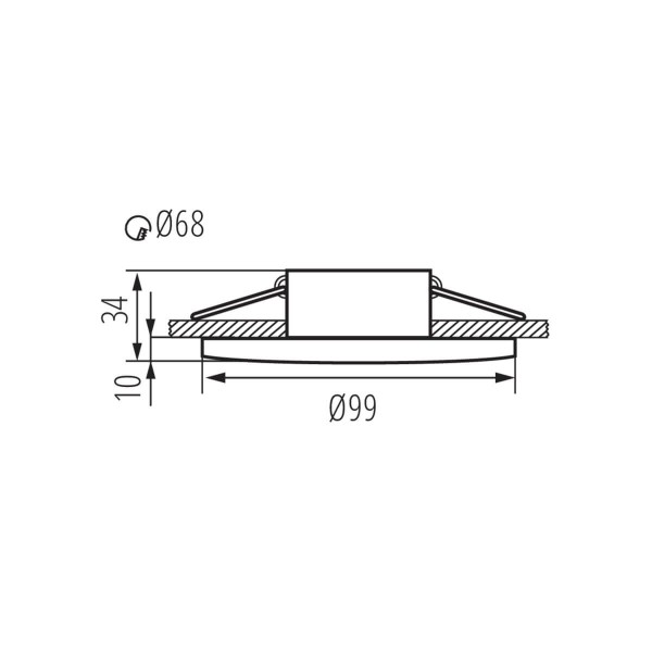 Kanlux Einbau-Downlight, Einbauleuchte DROXY IP65 GX5.3/GU10 Weiß IP65/20 33125