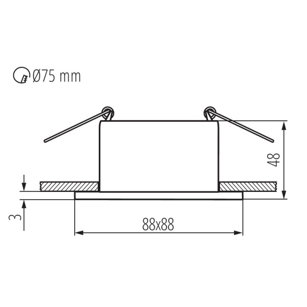 Kanlux Einbau-Downlight, Einbauleuchte GLOZO DSL Gx5,3/GU10 Weiß 36210