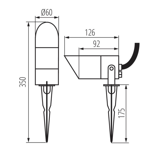 Kanlux Außenlampe GRIBLO 7 GR GU10 Anthrazit IP65 36432