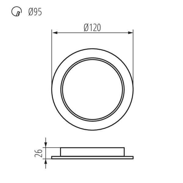 Kanlux Downlight, Einbauleuchte TAVO LED Weiß IP44/20 36511