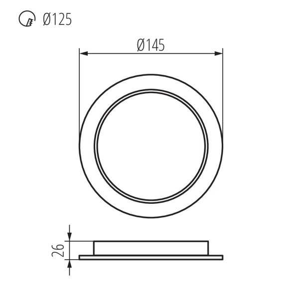 Kanlux Downlight, Einbauleuchte TAVO LED Weiß IP44/20 36512