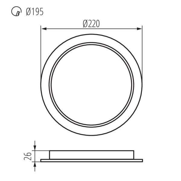 Kanlux Downlight, Einbauleuchte TAVO LED Weiß IP44/20 36514