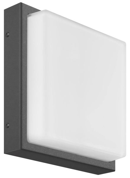 LCD Wand- & Deckenleuchte LED Graphit 12W Warmweiss IP44 25x25x9,5cm 045LED Made in Italy