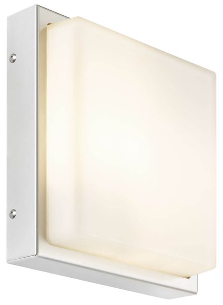 LCD Wand- & Deckenleuchte LED Bewegungsmelder Edelstahl 12W Warmweiss IP44 25x25x9,5cm 046LEDSEN Made in Italy