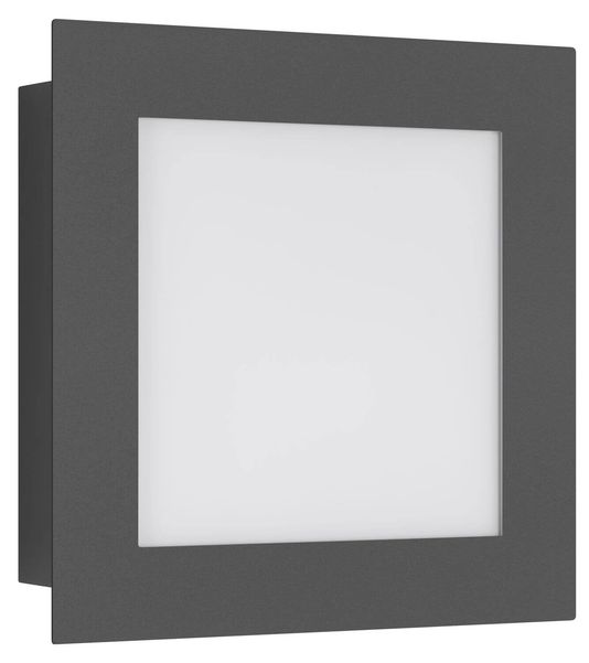 LCD Wandleuchte LED Bewegungsmelder Graphit 12W Warmweiss IP44 26x26x5cm 3007LEDSEN Made in Germany