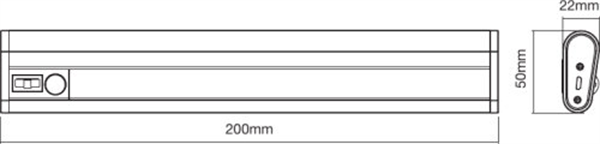 Ledvance Linear LED Mobile Usb 200 Batterie-Leuchte Schrankleuchte 4058075260436