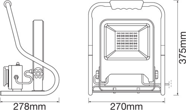 Ledvance Worklights R-Stand Socket 50W 4000K LED Baufluter Baustrahler 4058075321342