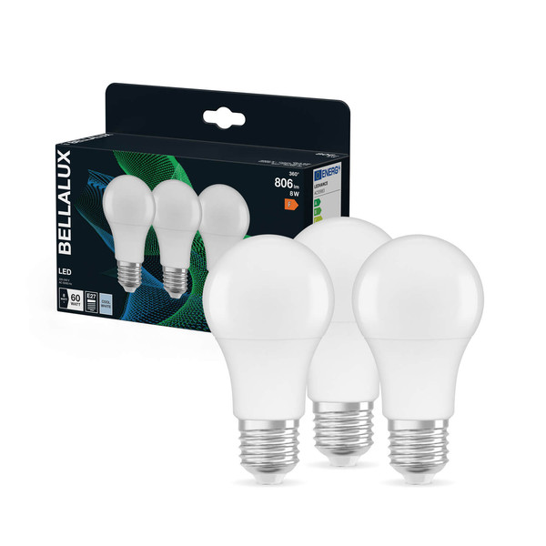 3er Pack BELLALUX LED Lampe CLA 8W 840 Frosted E27 Neutralweiss 4058075595460