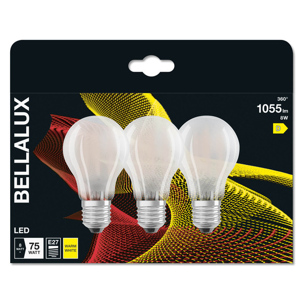 3er Pack BELLALUX LED Lampe CLA 7.5W 827 Frosted E27 Warmweiss 4058075606333