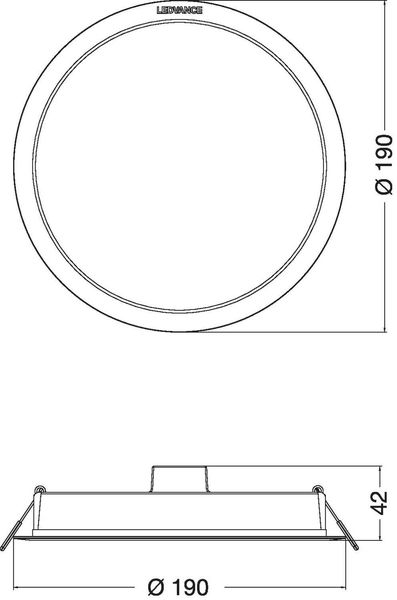 LEDVANCE DOWNLIGHT Einbauleuchte IP44 190 18W 830 weiss 4058075703124