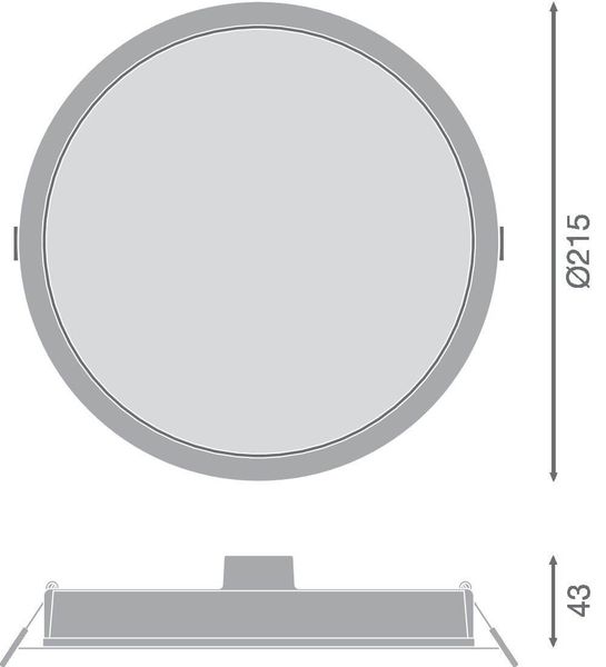 LEDVANCE DOWNLIGHT Einbauleuchte IP44 215 24W 830 weiss 4058075703193