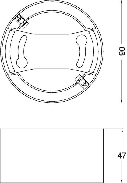 LEDVANCE DOWNLIGHT Einbauleuchte IP44 Rahmen 90 weiss 4058075709881