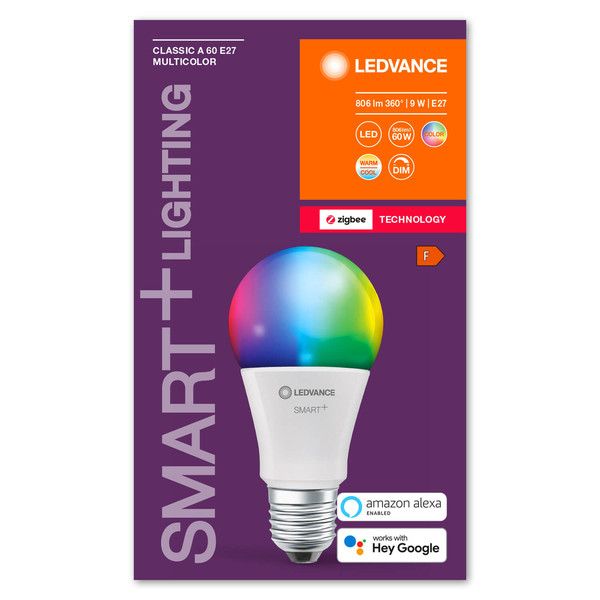 LEDVANCE LED Lampe SMART+ Classic Multicolour 9W 220V RGBW FR E27 Dimmbar RGBTW Farbwechsel / steuerbare Lichtfarbe 4058075729025