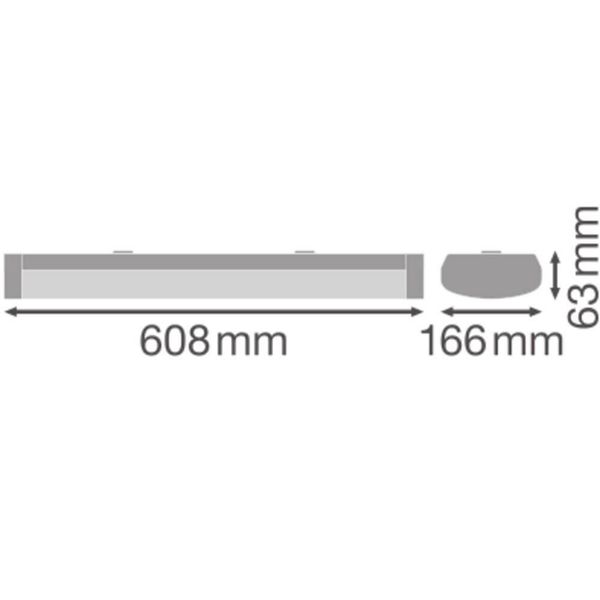 LEDVANCE LINEAR SURFACE lineare Deckenleuchte IP44 DALI 600 18W 840 weiss dimmbar 4058075733336