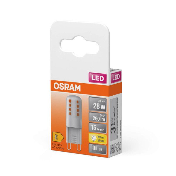 OSRAM LED Lampe PIN G9 2.6W 827 Frosted G9 Warmweiss 4058075757967