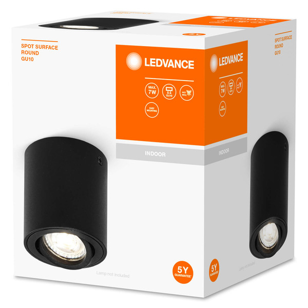 LEDVANCE Deckenleuchte SPOT SURFACE Round GU10 Black 4058075758629