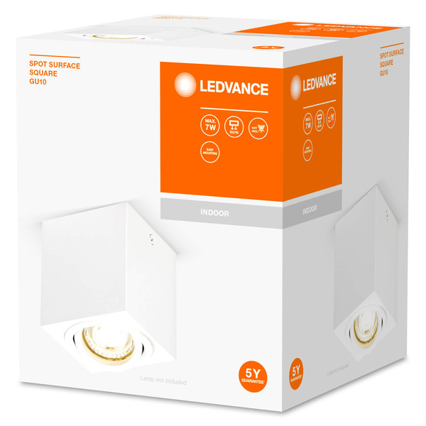 LEDVANCE Deckenleuchte SPOT SURFACE Square GU10 White 4058075758704