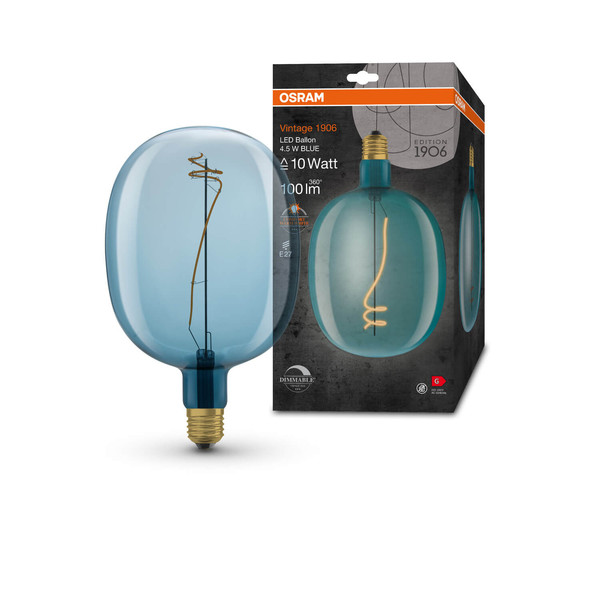 OSRAM LED Lampe Vintage 1906 Big Special Shapes 4.5W 816 Blue E27 Dimmbar Warmweiss 4058075761872