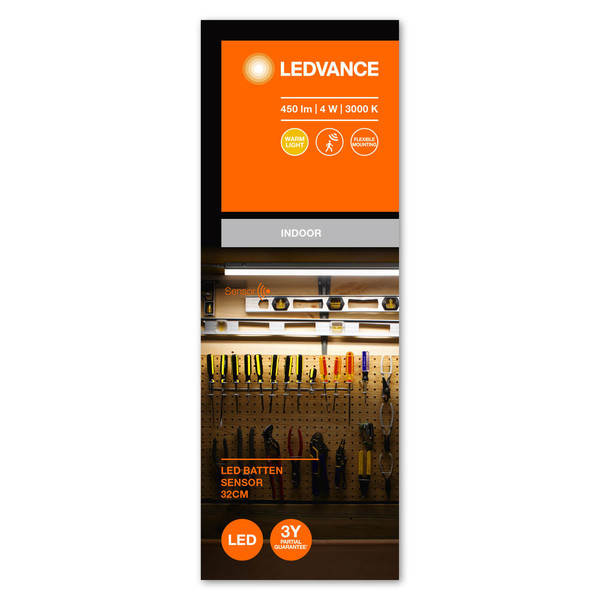 LEDVANCE LED Unterbauleuchte Sensor Batten 32cm 4W 3000K Warmweiss 4058075762114